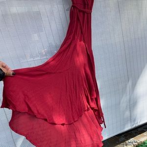 Women’s red long dress